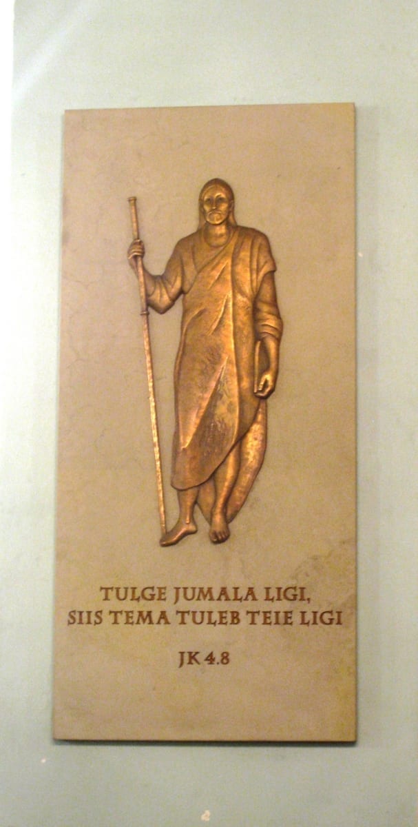 PÜHA JAKOB 2015 dolomiit, pronks 150 x 70 cm - Tapa kirik, Eesti  <br />A tablet for ST.JAKOBUS 2015 dolomite, bronze 150 x 70 cm - Tapa Church, Estonia