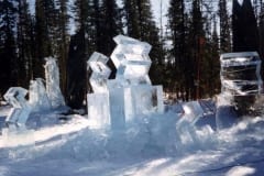 "JÄÄTUNUD HINGED" 1998 h= 4 m Fairbanks, Alaska, USA <br /> "FROZEN SPIRITS" 1998 h= 4 m Fairbanks, Alaska, USA