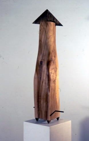 "ÜLESPOOLE" 1992 puu, pronks <br /> "UP" 1992 wood, bronze