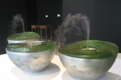"SOO" 2008 klaas, metall, kivid,veeaur <br />"SWAMP" 2008 glass,metal,stones,water steam